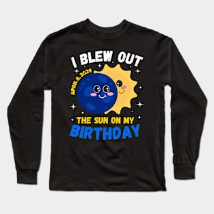 Solar Eclipse 4.08.24 Birthday Funny Quote Totality for Kids Long Sleeve T-Shirt